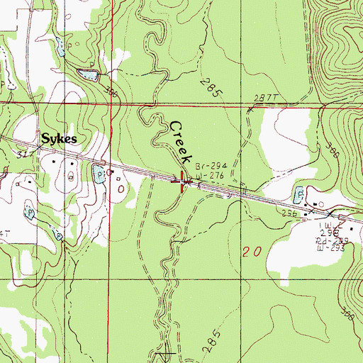 Topographic Map of Davis Bridge, MS