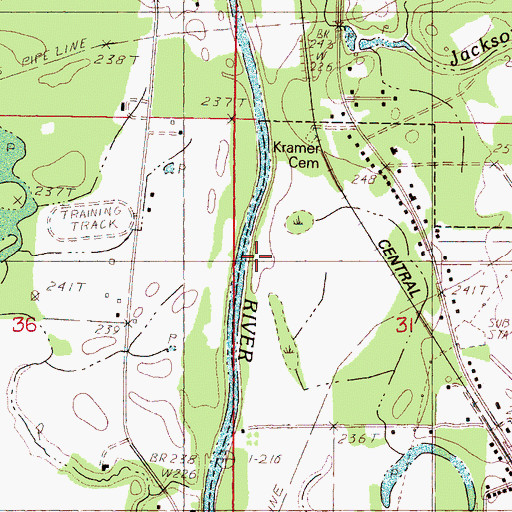 Topographic Map of Earles Ferry (historical), MS