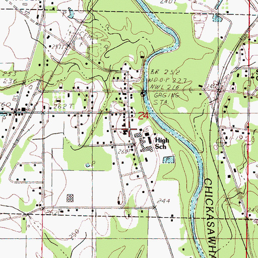 Topographic Map of Enterprise Baptist Church, MS
