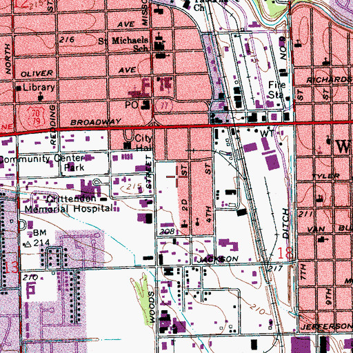 Topographic Map of Township of Mississippi, AR