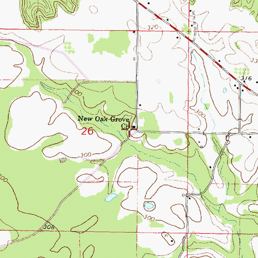 Topographic Map of Evans School (historical), MS