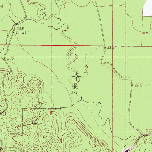 Topographic Map of Johnson Bridge (historical), MS