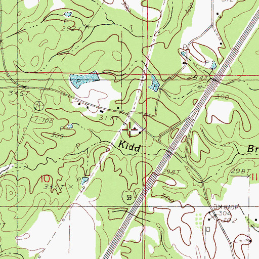 Topographic Map of Kidd School (historical), MS