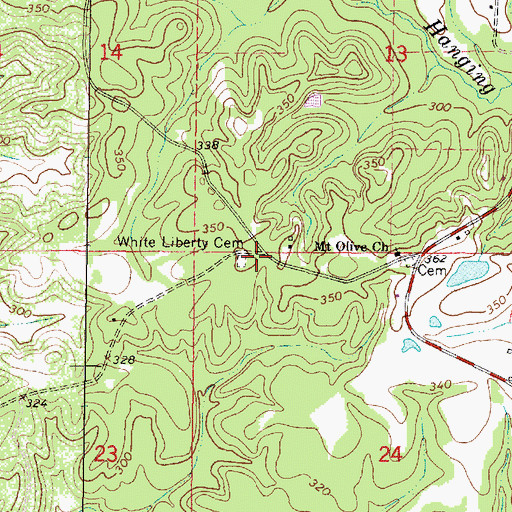 Topographic Map of Liberty Church (historical), MS