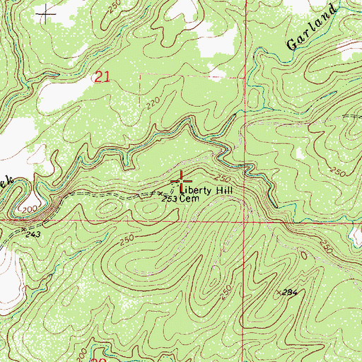 Topographic Map of Liberty Hill Church (historical), MS