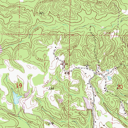 Topographic Map of Lucky School (historical), MS