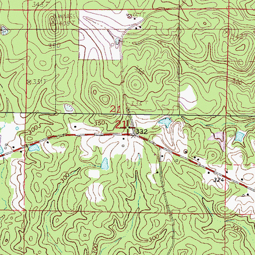 Topographic Map of Mannassa School (historical), MS