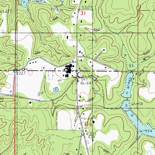 Topographic Map of Martin Store (historical), MS
