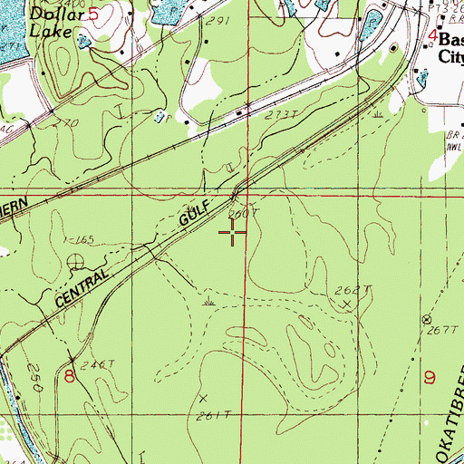 Topographic Map of Mayhoff Springs (historical), MS