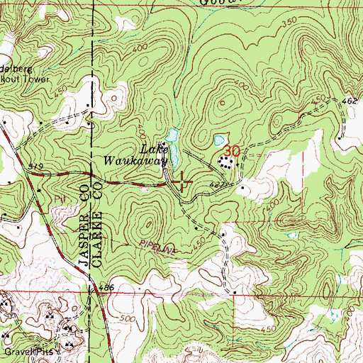 Topographic Map of McDonnal Mill (historical), MS