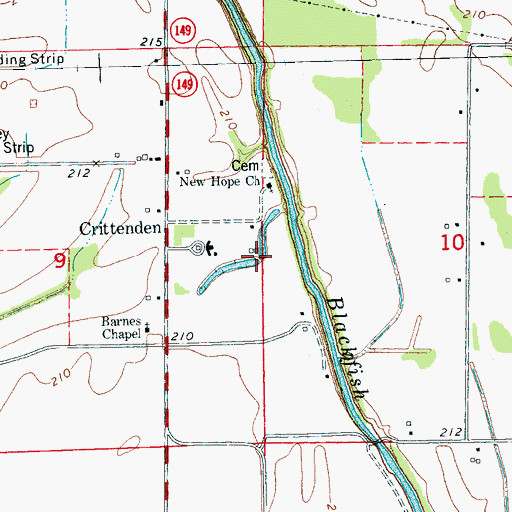 Topographic Map of Township of Tyronza, AR