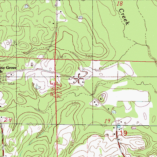 Topographic Map of Pine Grove School (historical), MS