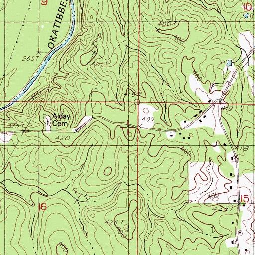 Topographic Map of Pleasant Hill School (historical), MS