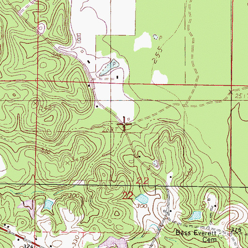 Topographic Map of Theads Store (historical), MS