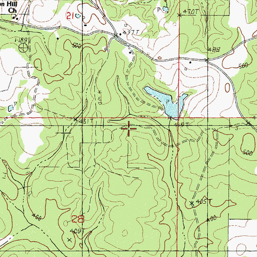 Topographic Map of Union School (historical), MS