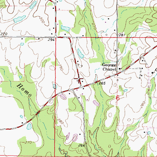 Topographic Map of Weems School (historical), MS