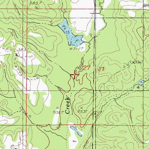 Topographic Map of Whites Mill (historical), MS