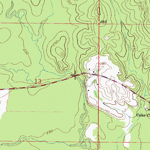 Topographic Map of Wilson Bridge, MS