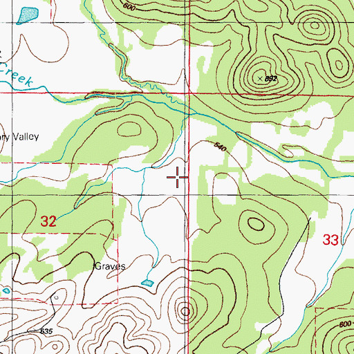 Topographic Map of Township of Barren, AR