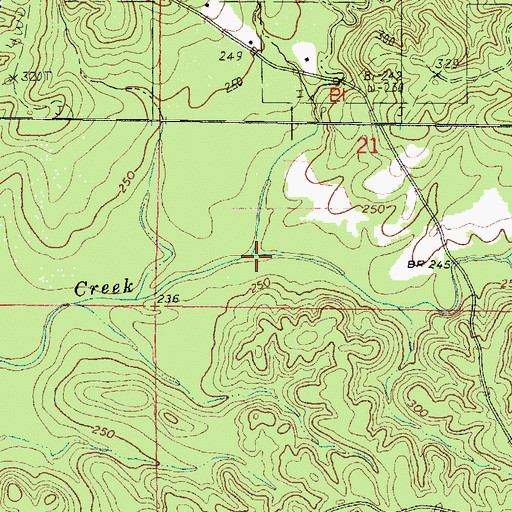 Topographic Map of Young Blood Creek, MS