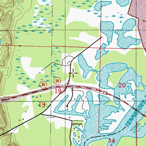 Topographic Map of Point Harbor, MS