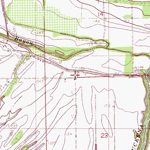 Topographic Map of Saint Joseph Cemetery, MS
