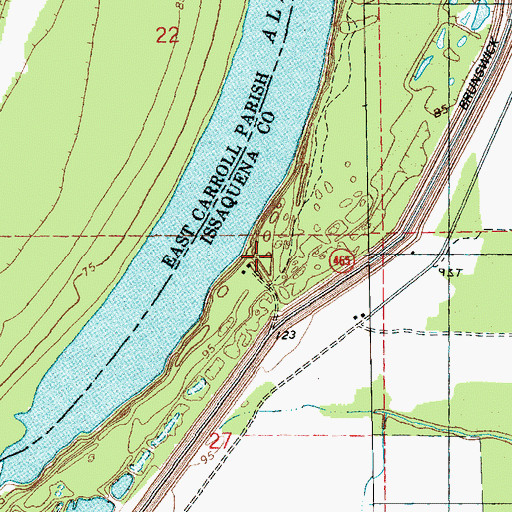 Topographic Map of Albemarle Landing, MS