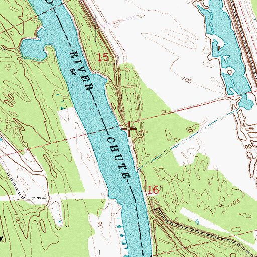 Topographic Map of Browns Landing, MS