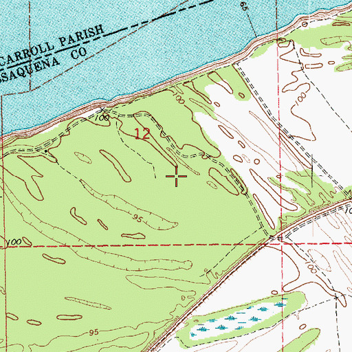 Topographic Map of Cottonwood Plantation (historical), MS