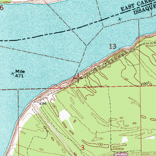 Topographic Map of Cottonwood Revetment, MS