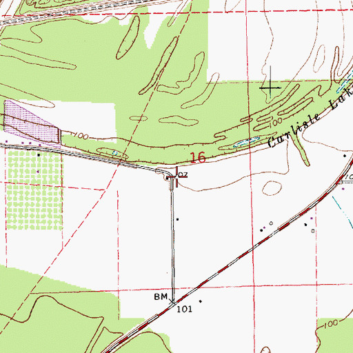 Topographic Map of Evergreen Church (historical), MS