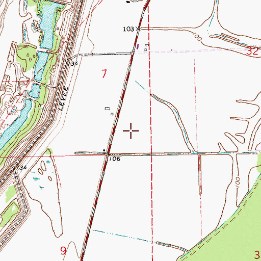 Topographic Map of Holly Ridge Plantation (historical), MS