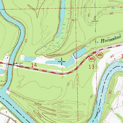Topographic Map of Horseshoe Lake, MS