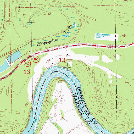 Topographic Map of Rosetta Landing, MS