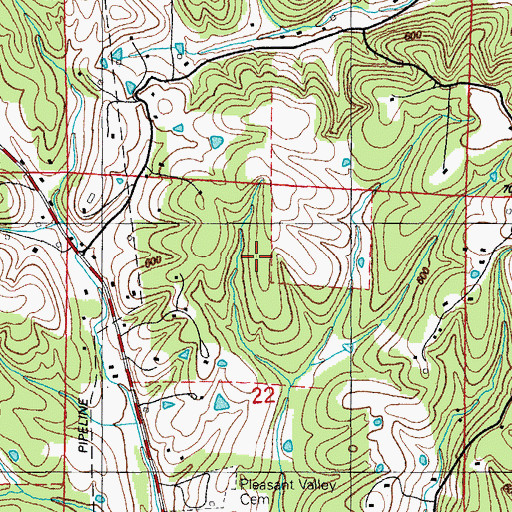 Topographic Map of Township of Cushman (historical), AR