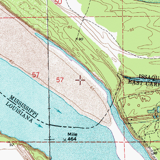 Topographic Map of Tennessee Landing, MS