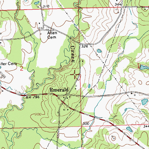 Topographic Map of Bluff Springs Church, MS