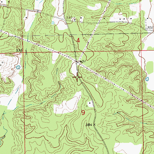 Topographic Map of Brent School (historical), MS