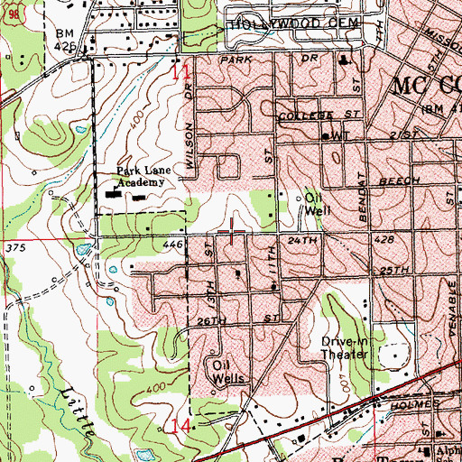 Topographic Map of Church of Christ, MS
