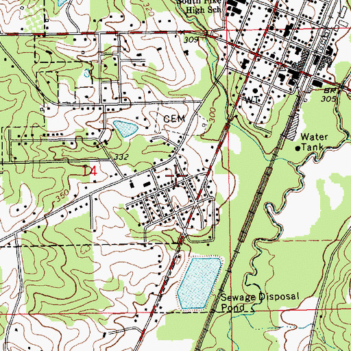 Topographic Map of Church of Our Redeemer, MS