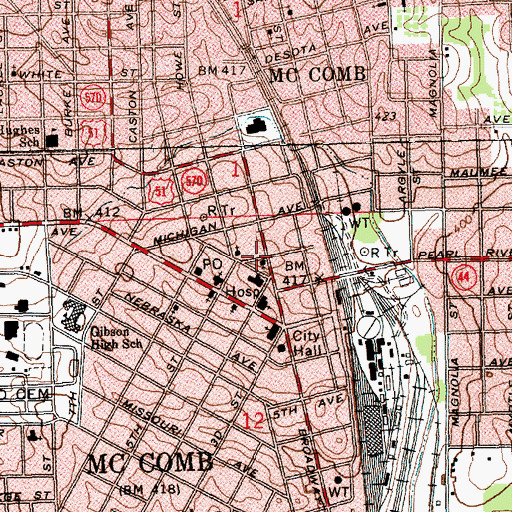 Topographic Map of Church of the Mediator, MS