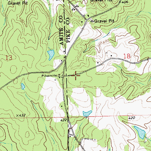 Topographic Map of Eldorado School (historical), MS