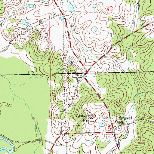 Topographic Map of Excelsior School (historical), MS
