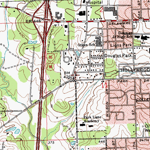 Topographic Map of First Assembly of God Church, MS