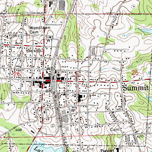 Topographic Map of First Baptist Church, MS