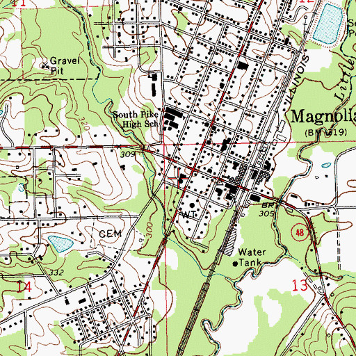 Topographic Map of First Baptist Church, MS