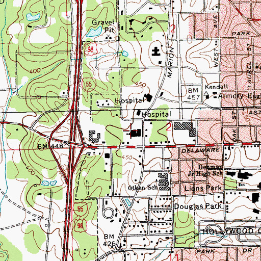 Topographic Map of First Baptist Church, MS