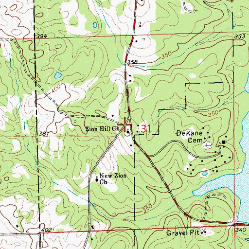 Topographic Map of Gordon Ridge School (historical), MS