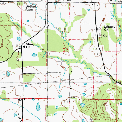 Topographic Map of Township of Gainsboro, AR