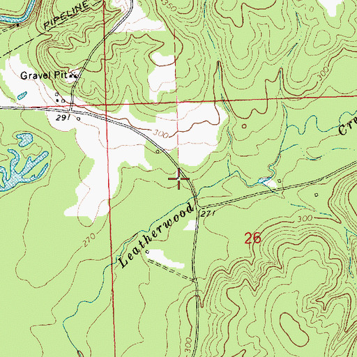 Topographic Map of Leatherwood School (historical), MS